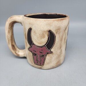 Taurus The Bull Zodiac Coffee Tea Cup Mug Handcrafted Signed Mara -Mexico 16 Oz